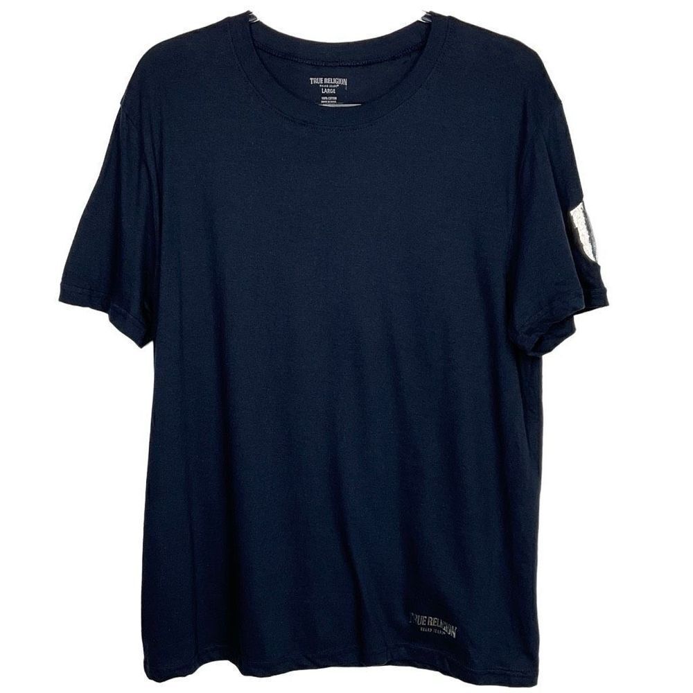 True Religion Dark Blue Foil Logo T-Shirt Large